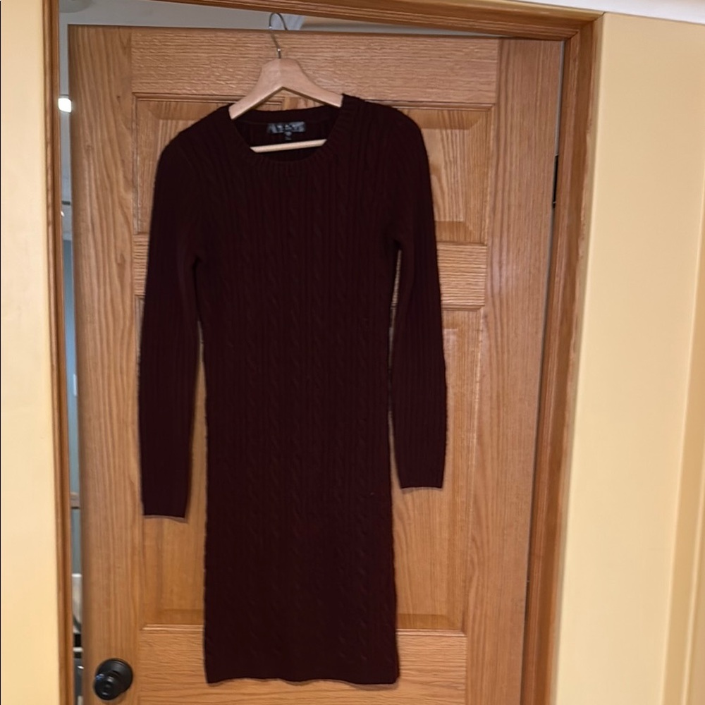 Deep Red Long Sleeve Knit Dress